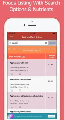 Calories In Foods android App screenshot 3